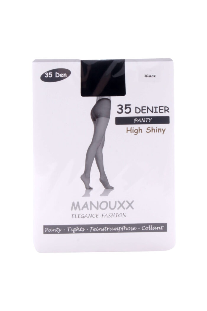 Manouxx Panty Shiny 35 Den Zwart