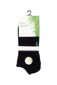 Boru Bamboo Sokken Short Zwart 2-pack