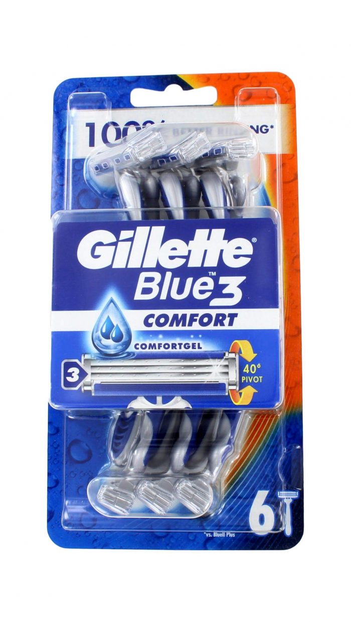 Gillette Wegwerpscheermesjes Blue 3 Comfort, 6 Stuks