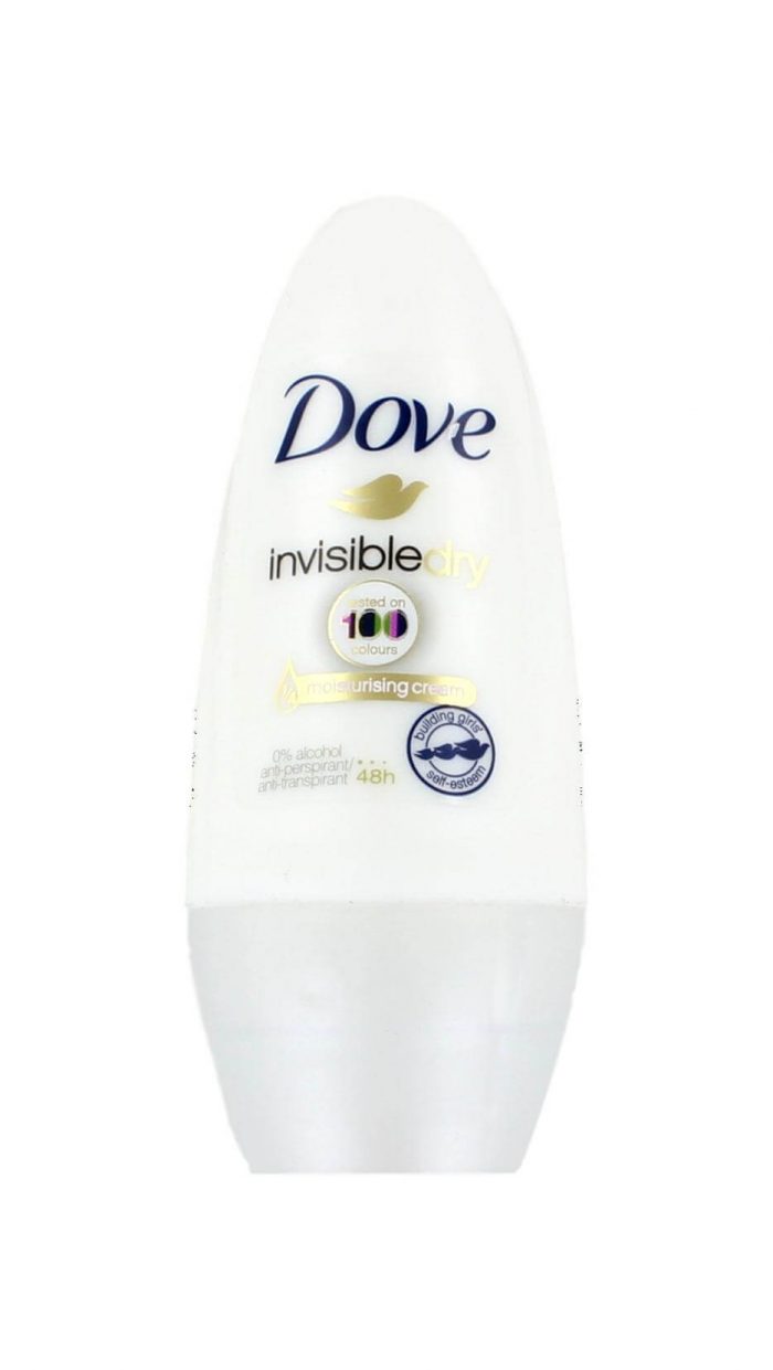 Dove Deodorant Roller Invisible Dry 0% Alcohol, 50 ml