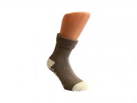 Boru Wollen Anti Slip Sokken Met Omslag Beige - 39-42