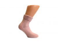 Boru Wollen Anti Slip Sokken Met Omslag Roze - 39-42