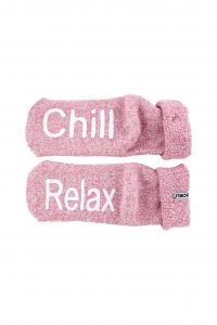 Boru Wollen Anti Slip (Relax & Chill) Sokken Met Omslag Roze