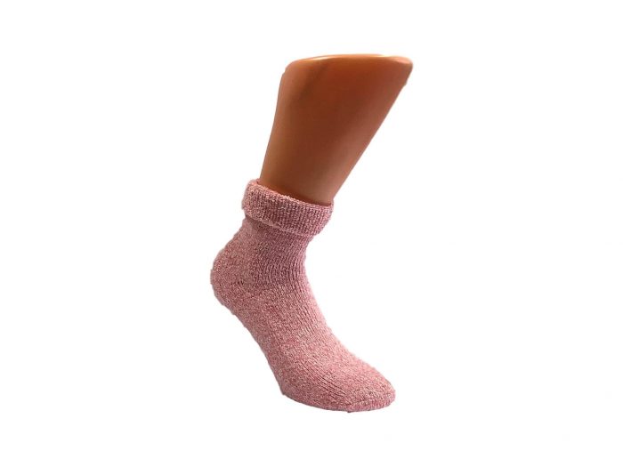Boru Wollen Anti Slip (Relax & Chill) Sokken Met Omslag Roze - 35-38