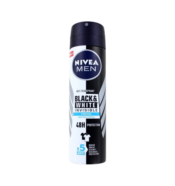 Nivea Men Deodorant Spray Invisible Black & White Fresh, 150 ml