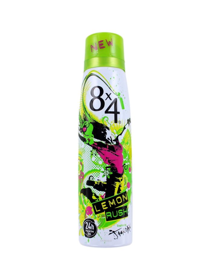 8x4 Deodorant Spray Lemon Rush, 150 ml