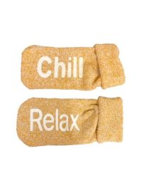 Boru Wollen Anti Slip (Relax & Chill) Sokken Met Omslag Geel