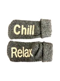 Boru Wollen Anti Slip (Relax & Chill) Sokken Met Omslag Donkerblauw