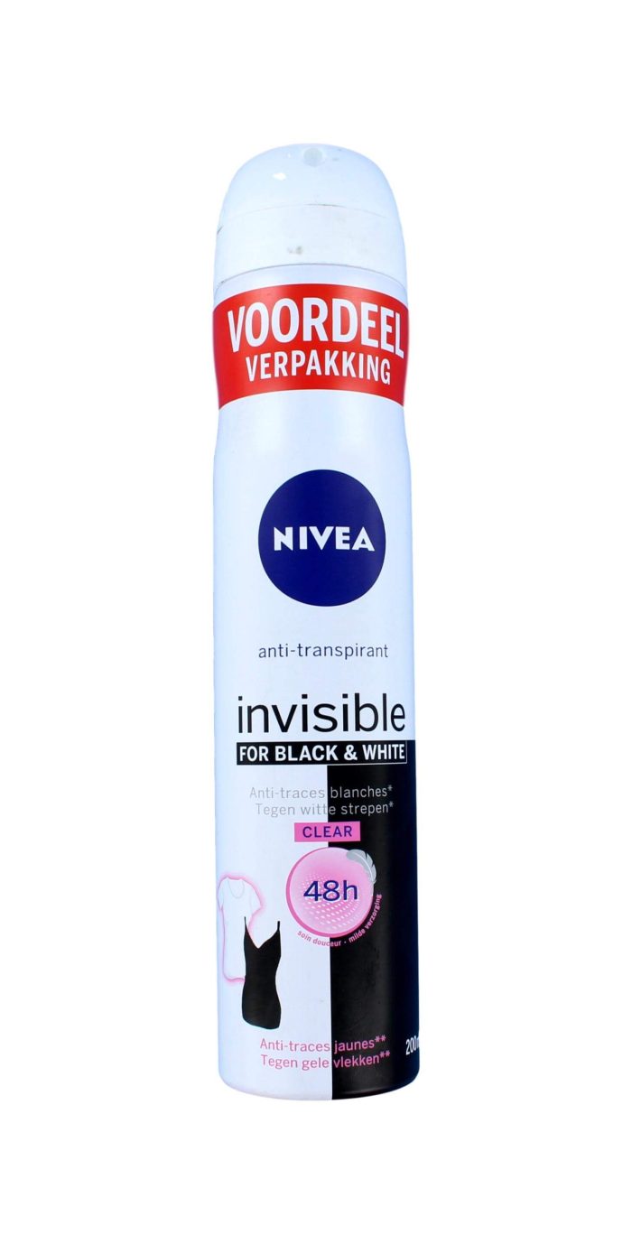 Nivea Deodorant Spray Invisible Black & White Clear, 200 ml