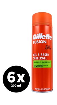 Gillette Scheergel Fusion5 Gevoelige Huid 6 x 200 ml